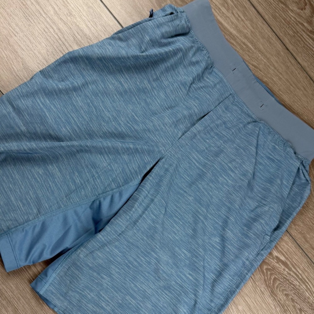Lululemon Mens Pace Breaker Linerless Athletic Shorts Blue Space Dye S